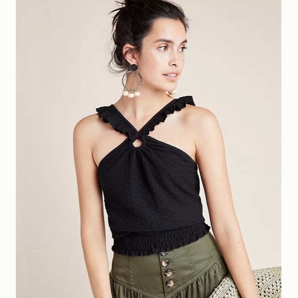 Anthropologie Ruffled Top Sz S